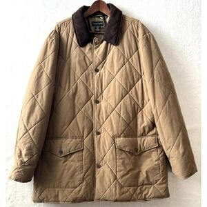 Ocean Pacific Tan Suede Collar Quilted Barn Coat Pockets Lined Size XXL